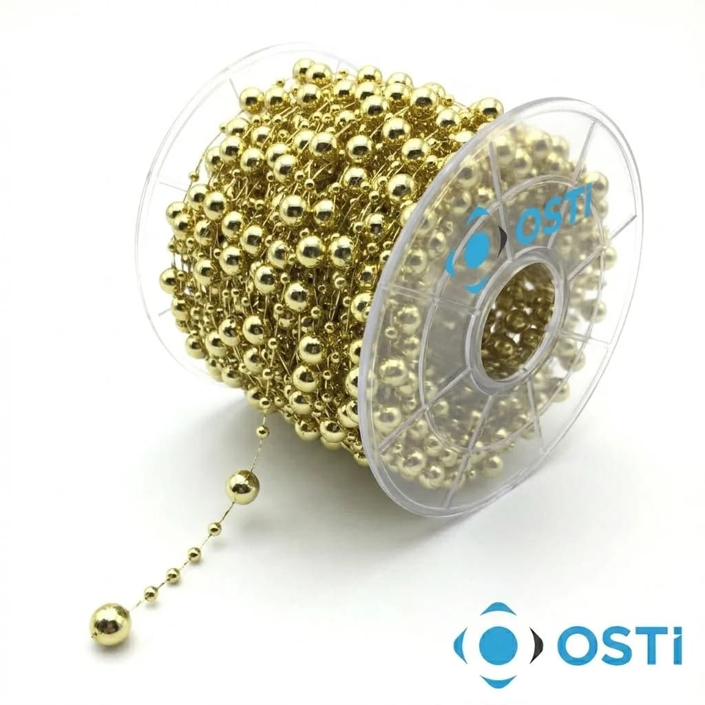 PLASTİK SAÇAK İNCİ BONCUK ALTIN GÜMÜŞ 60 METRE 