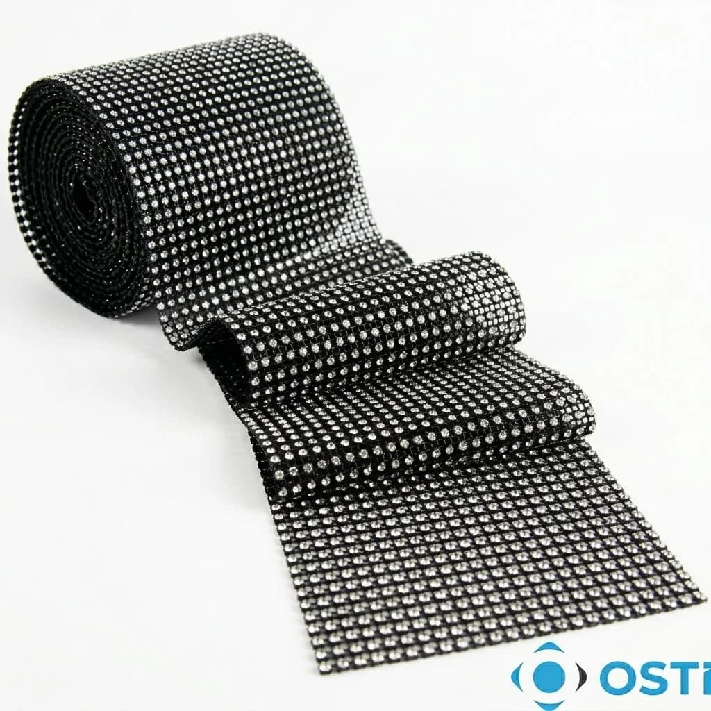 PLASTİK ŞERİT AKSESUAR 24 SIRA CK02 SİYAH 10 YARDA 