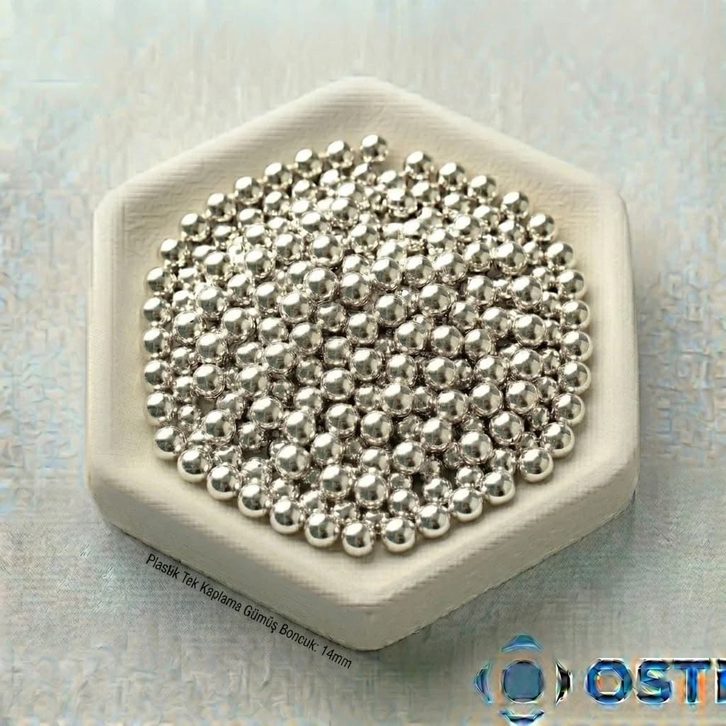 PLASTİK TEK KAPLAMA İNCİ BONCUK GÜMÜŞ 