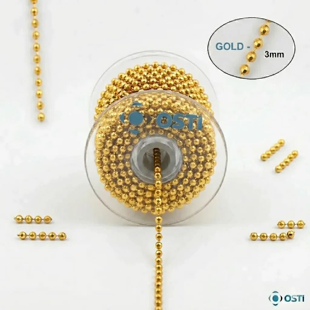 PLASTİK RULODA SABİT İNCİ 3MM ALTIN 