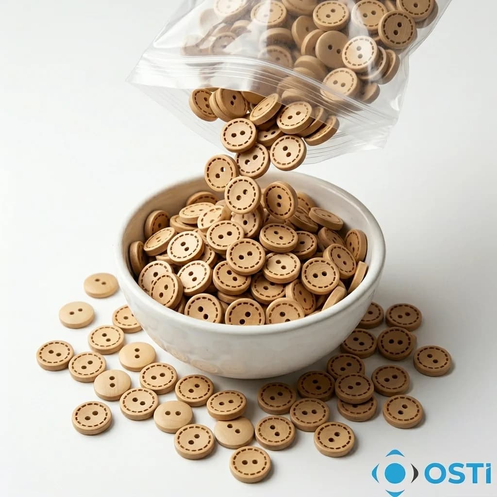 DİKİŞLİ AHŞAP DÜĞME 24 BOY 1000'Lİ