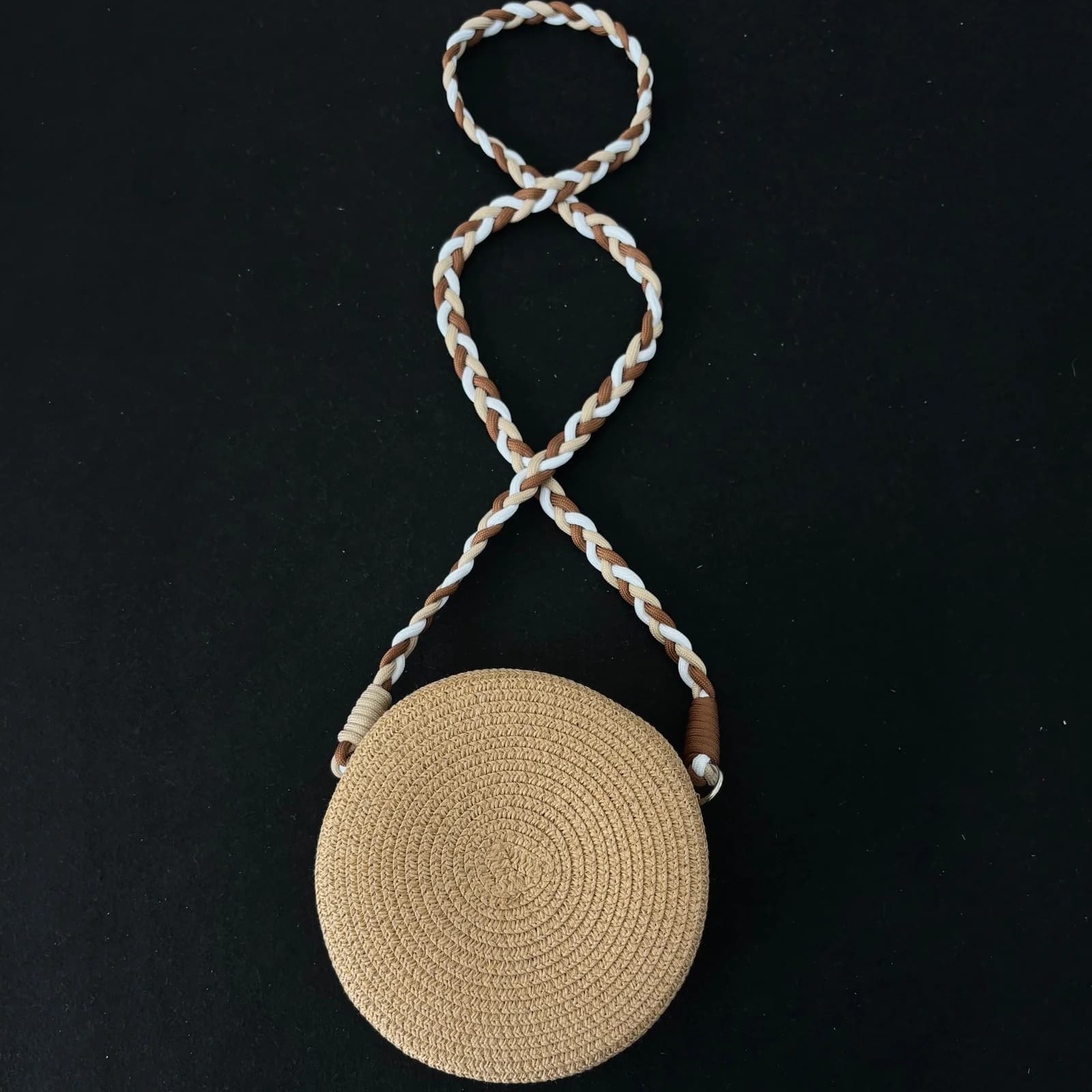 UZUN ÖRGÜLÜ ASKILI HASIR ÇANTA 16CM 10'LU (IP-KC68)