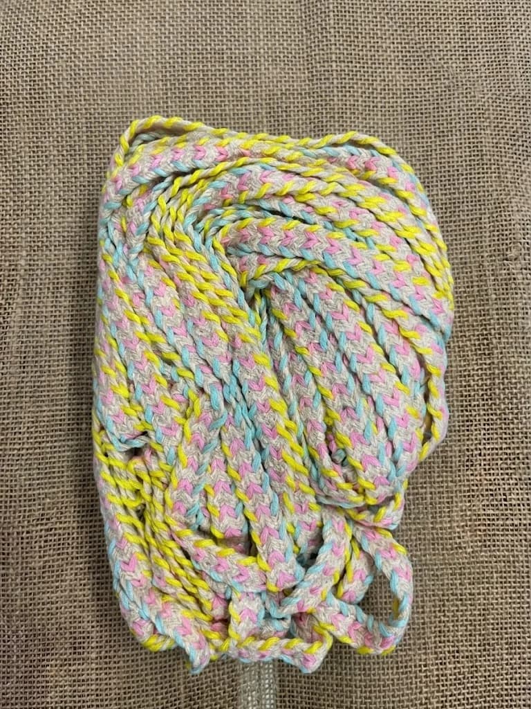 SARI PEMBE VE MAVİ DETAYLI ŞERİT 2 CM 25 YARDA