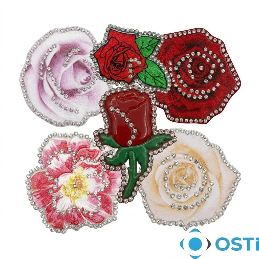 ÜTÜ İLE YAPIŞAN GÜL 4CM 10'LU