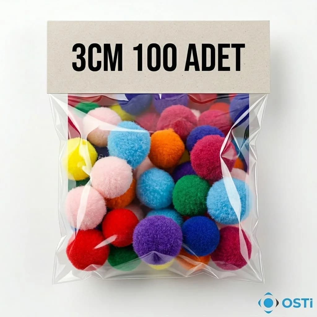 KARIŞIK RENKLİ PONPON 3CM 100 ADET