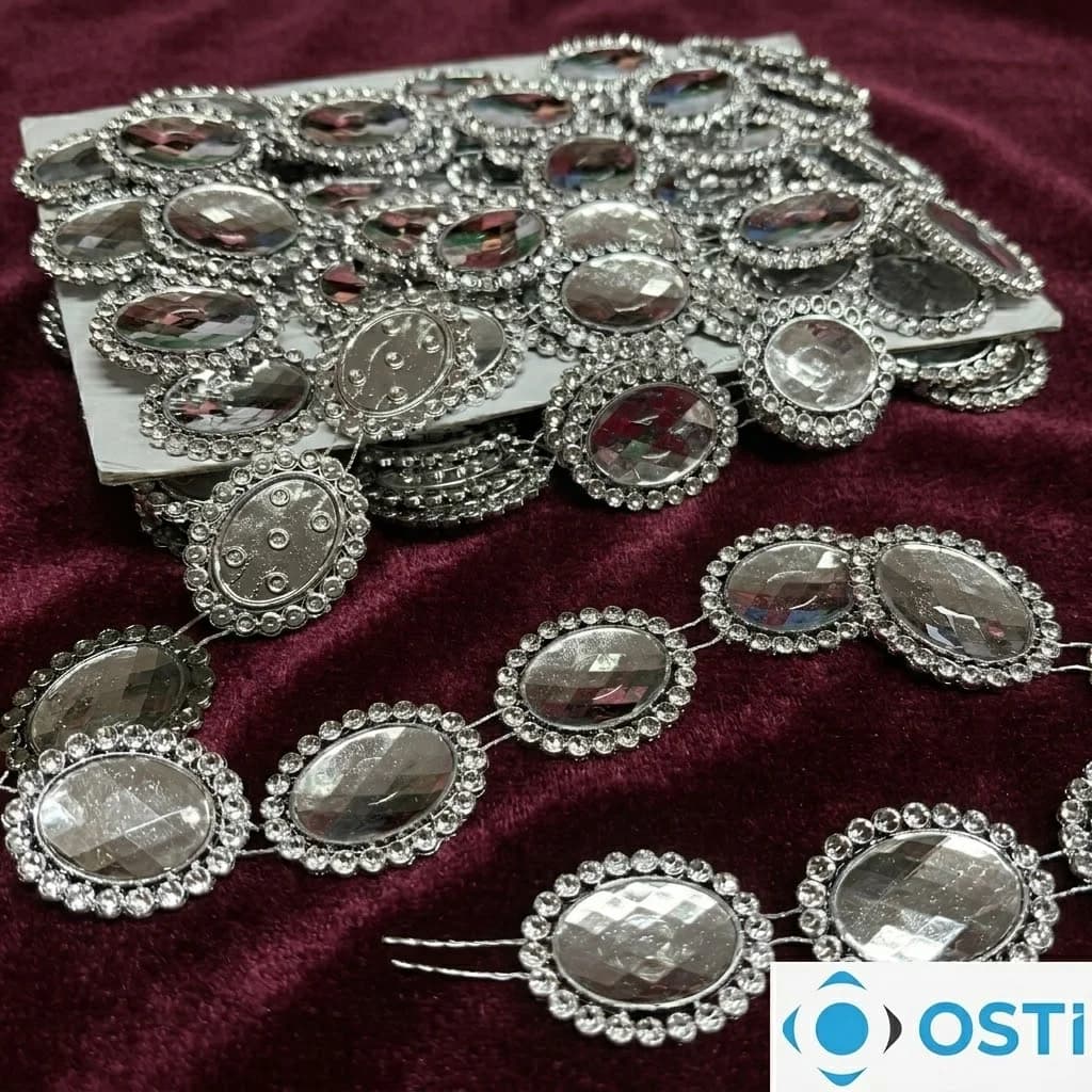 OVAL TAŞLI PLASTİK ŞERİT 10YARDA