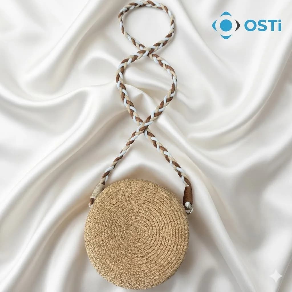 UZUN ÖRGÜLÜ ASKILI HASIR ÇANTA 16CM (IP-KC68)